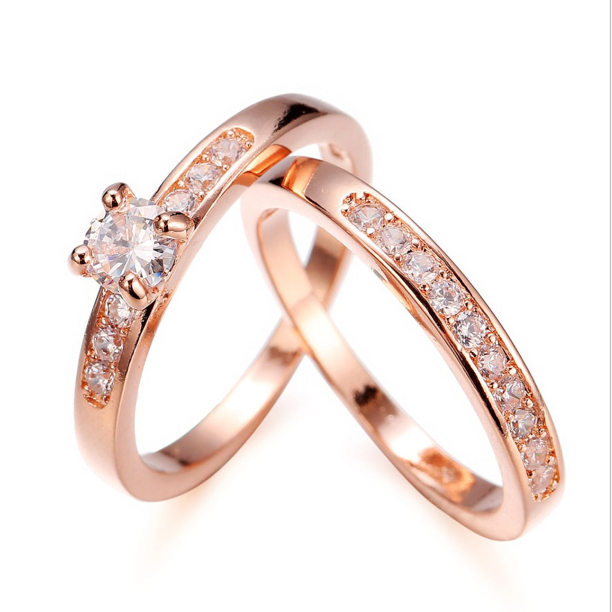 Rose Gold Diamond Ring - Elegant Engagement Ring
