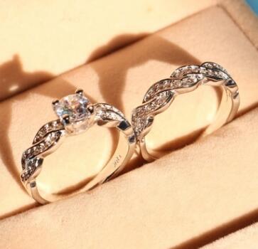 Wedding Ring Set - Matching Couple Rings in Silver