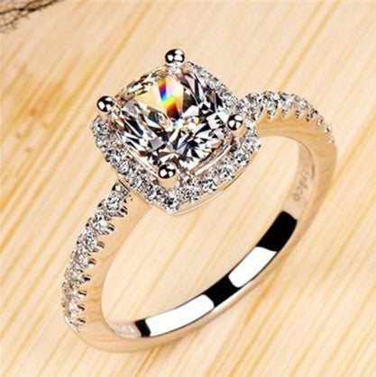 White Gold Engagement Ring - Bridal Wedding Band for Women