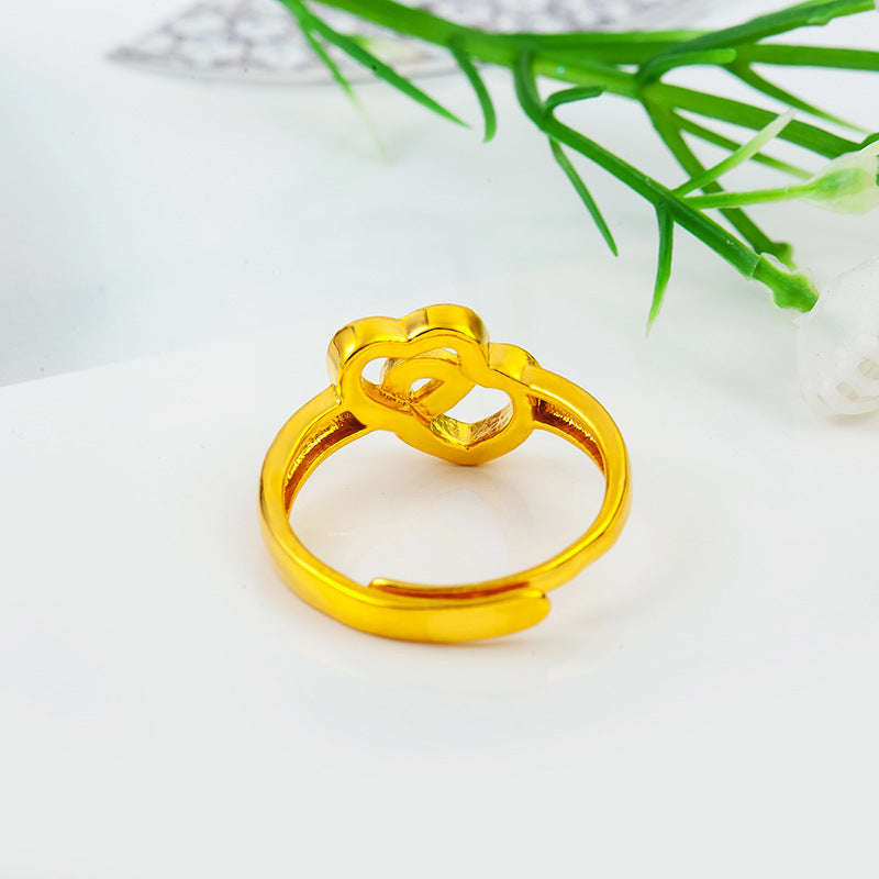 Thick Gold Plated Brass Ring - Adjustable Statement Ring