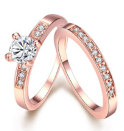 Rose Gold Diamond Ring - Elegant Engagement Ring
