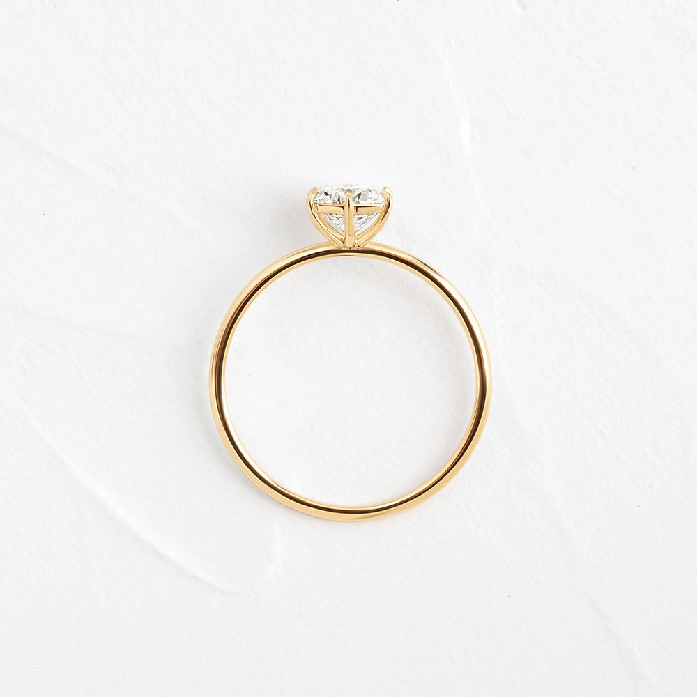 Sterling Silver Diamond Ring - Six Claw Setting S925