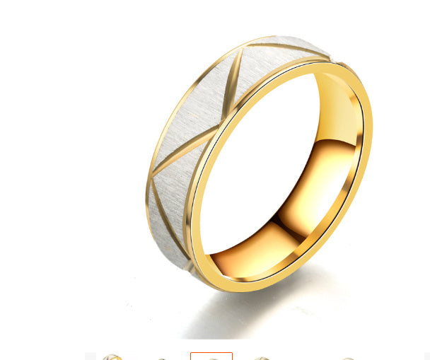 24K Gold Plated Titanium Steel Couple Rings - Matching Set