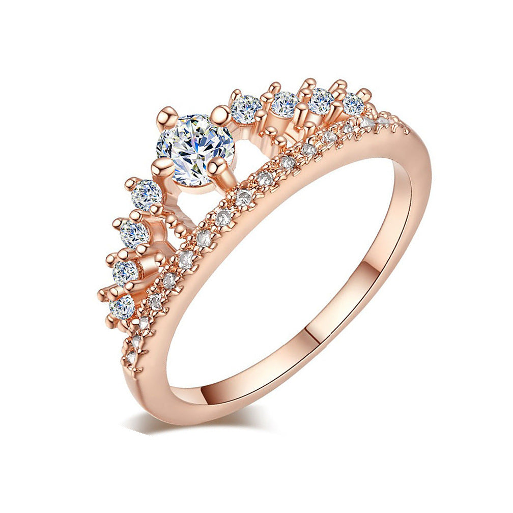 Micro-Pavé Crown Ring - Gold & Rose Gold