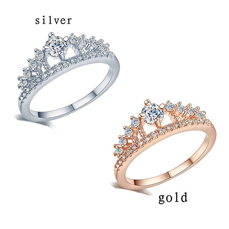 Micro-Pavé Crown Ring - Gold & Rose Gold