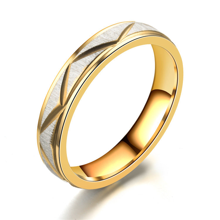 24K Gold Plated Titanium Steel Couple Rings - Matching Set
