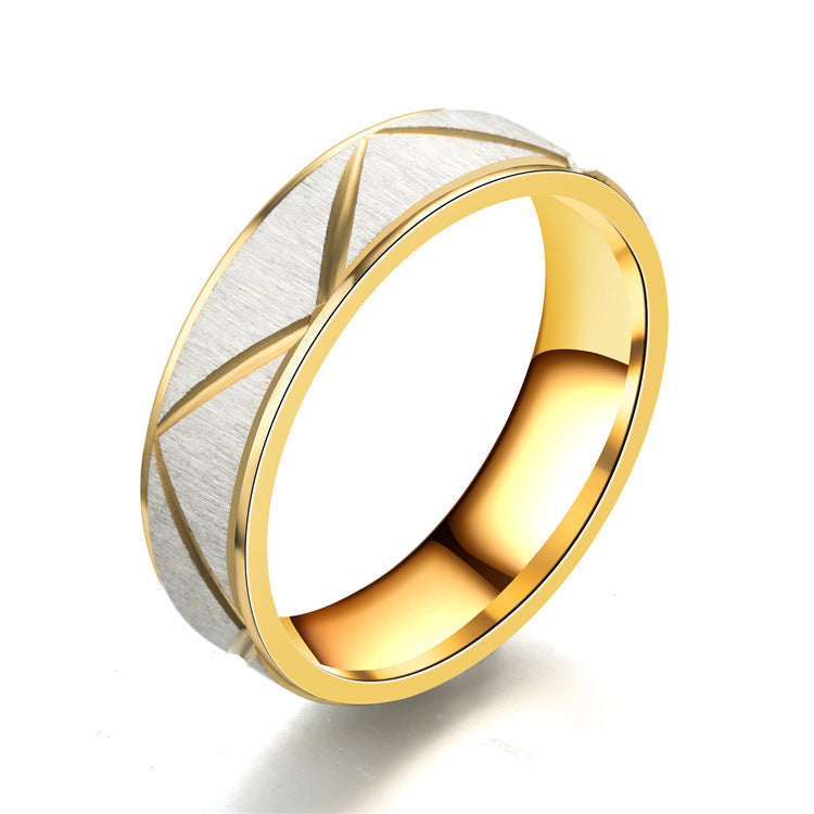 24K Gold Plated Titanium Steel Couple Rings - Matching Set