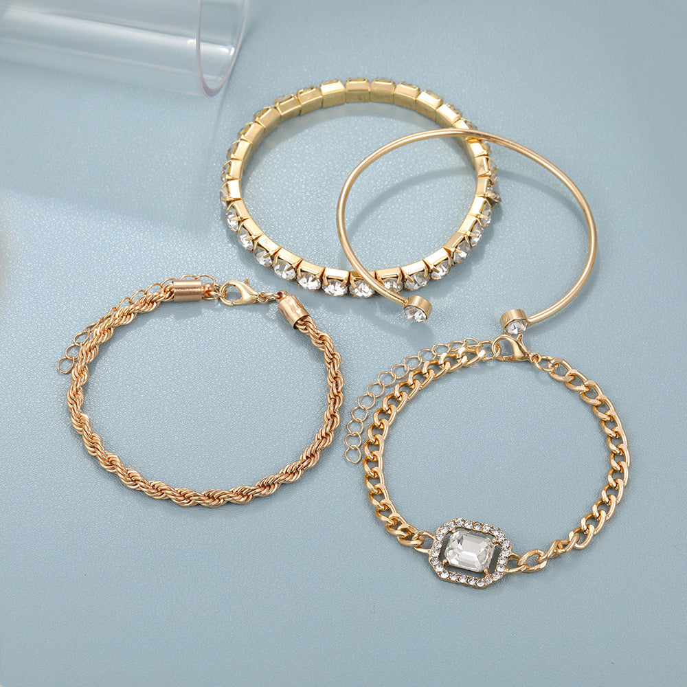 Bohemian Crystal Cuff Set - 4 Piece