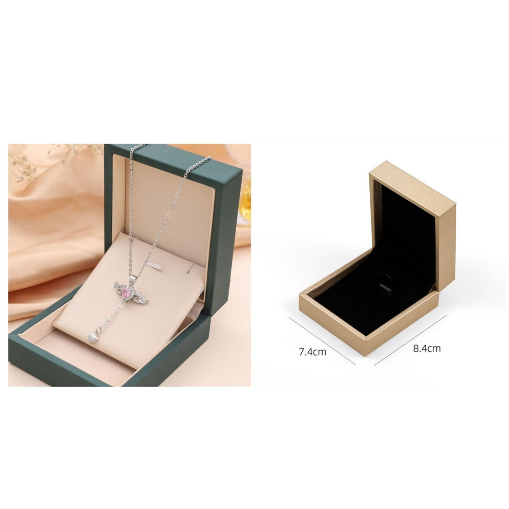 Angel Wings Heart Necklace - Crystal Valentine's Day Gift