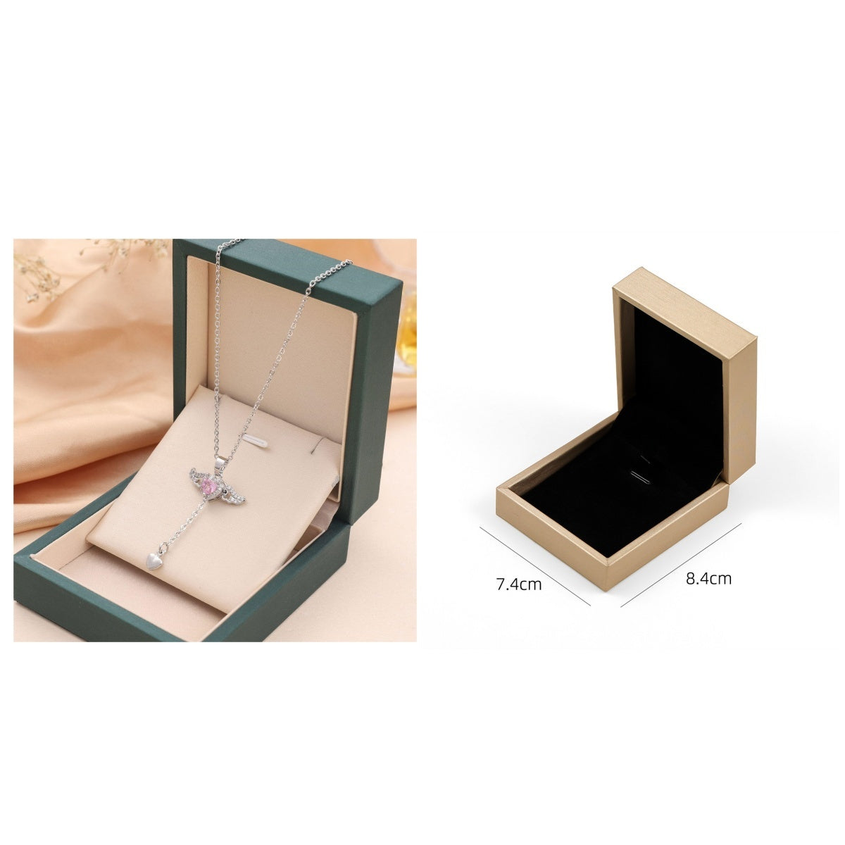 Angel Wings Heart Necklace - Crystal Valentine's Day Gift