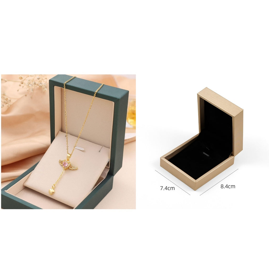 Angel Wings Heart Necklace - Crystal Valentine's Day Gift