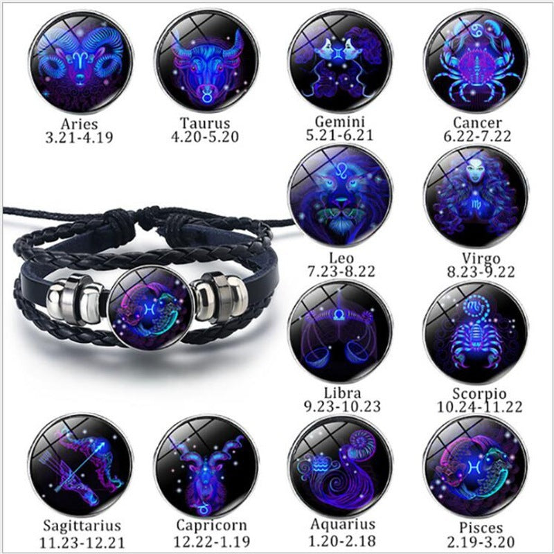 Zodiac Constellation Bracelet - Braided Design