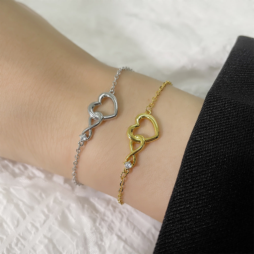 Heart Zirconia Bracelet - Korean Style Love Bracelet
