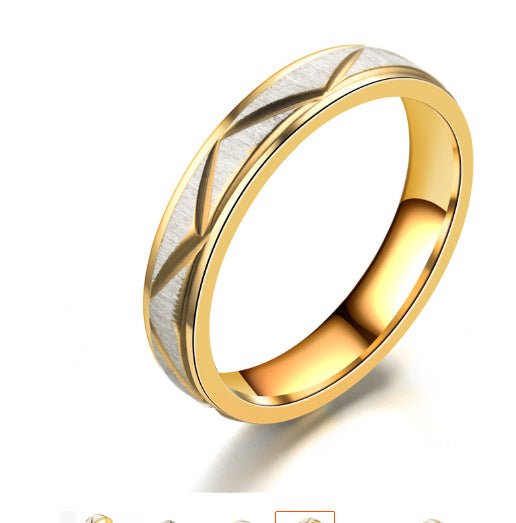 24K Gold Plated Titanium Steel Couple Rings - Matching Set