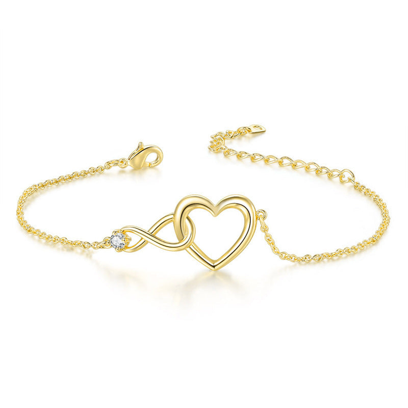 Heart Zirconia Bracelet - Korean Style Love Bracelet