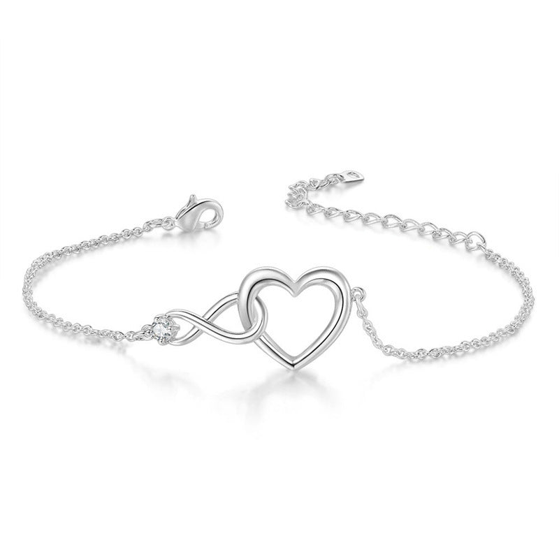 Heart Zirconia Bracelet - Korean Style Love Bracelet