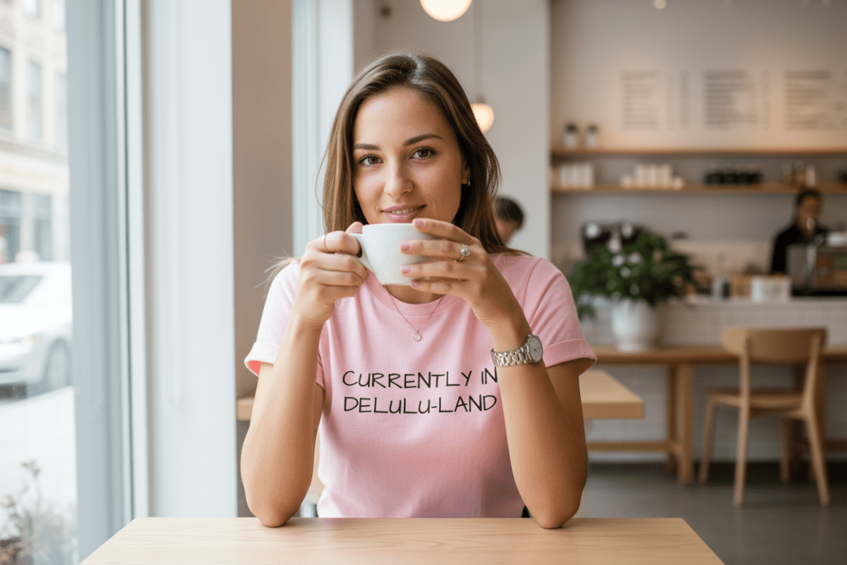 Currently In Delulu - Land - Funny Dreamer Tee