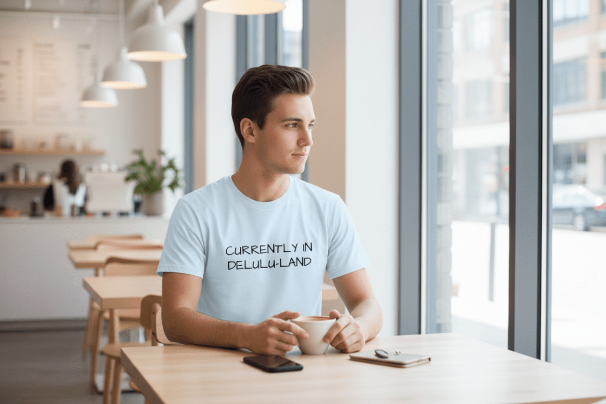 Currently In Delulu - Land - Funny Dreamer Tee