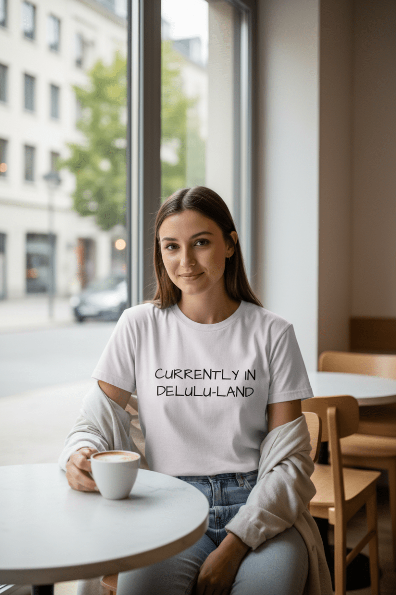Currently In Delulu - Land - Funny Dreamer Tee