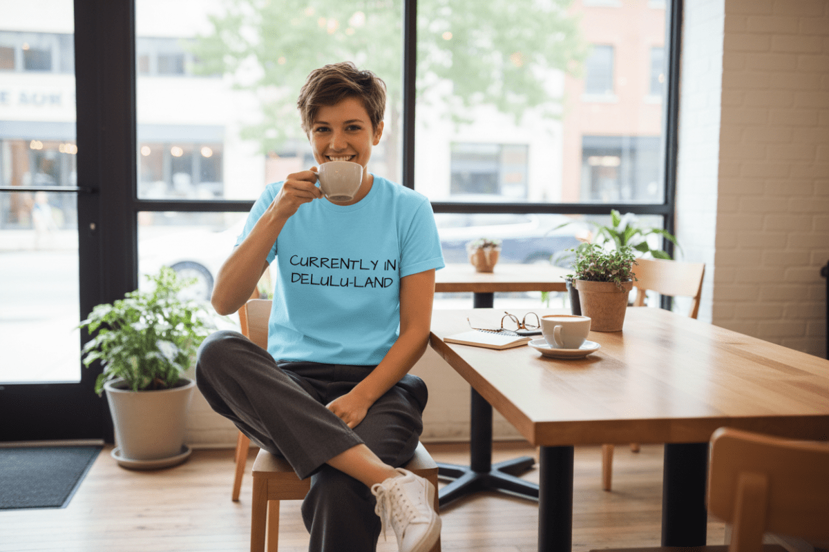 Currently In Delulu - Land - Funny Dreamer Tee