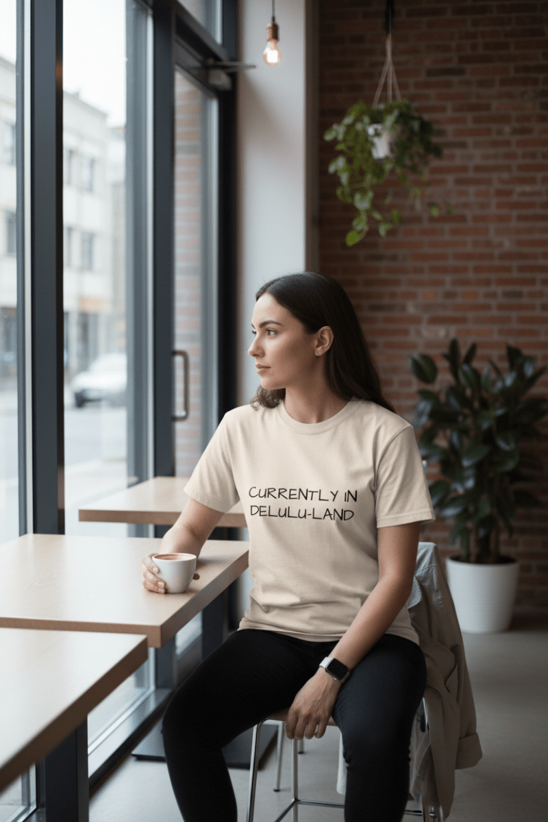 Currently In Delulu - Land - Funny Dreamer Tee