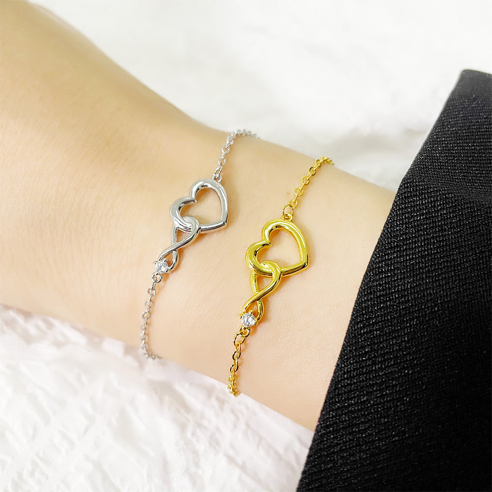Heart Zirconia Bracelet - Korean Style Love Bracelet