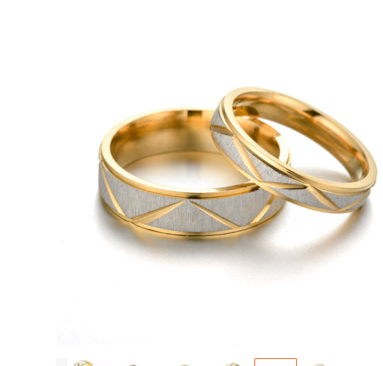 24K Gold Plated Titanium Steel Couple Rings - Matching Set