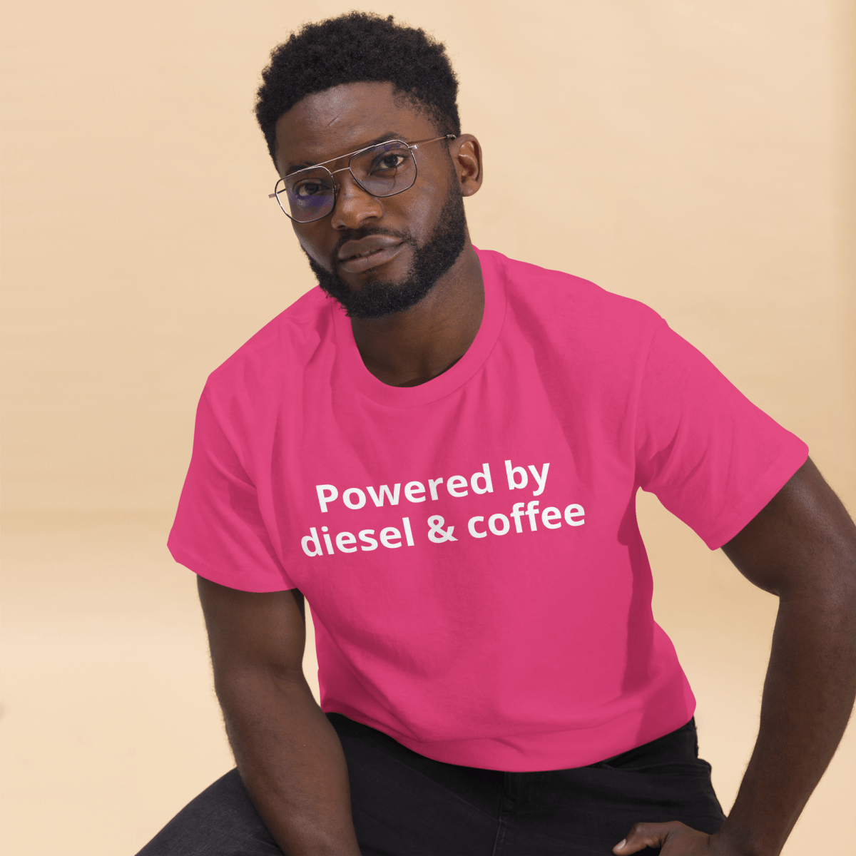 Powered by diesel & coffee Unisex Trucker Tshirt tee