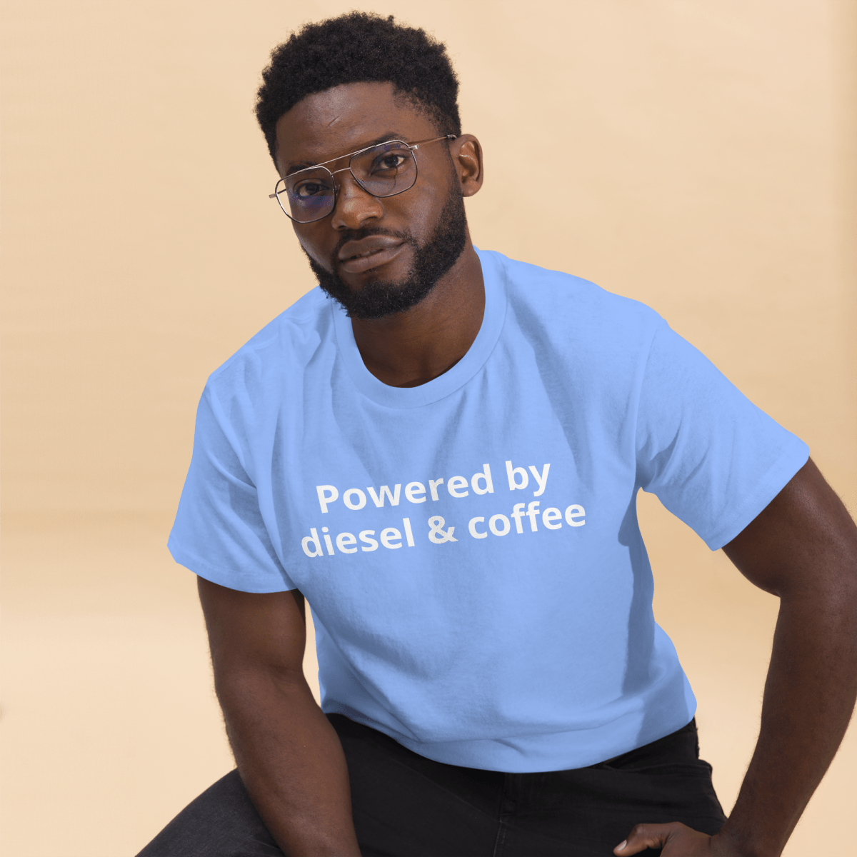 Powered by diesel & coffee Unisex Trucker Tshirt tee