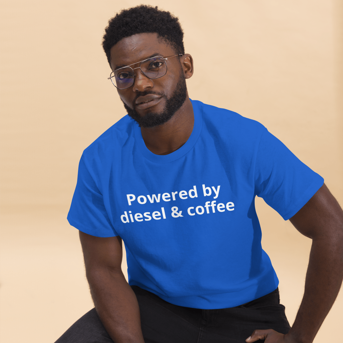 Powered by diesel & coffee Unisex Trucker Tshirt tee