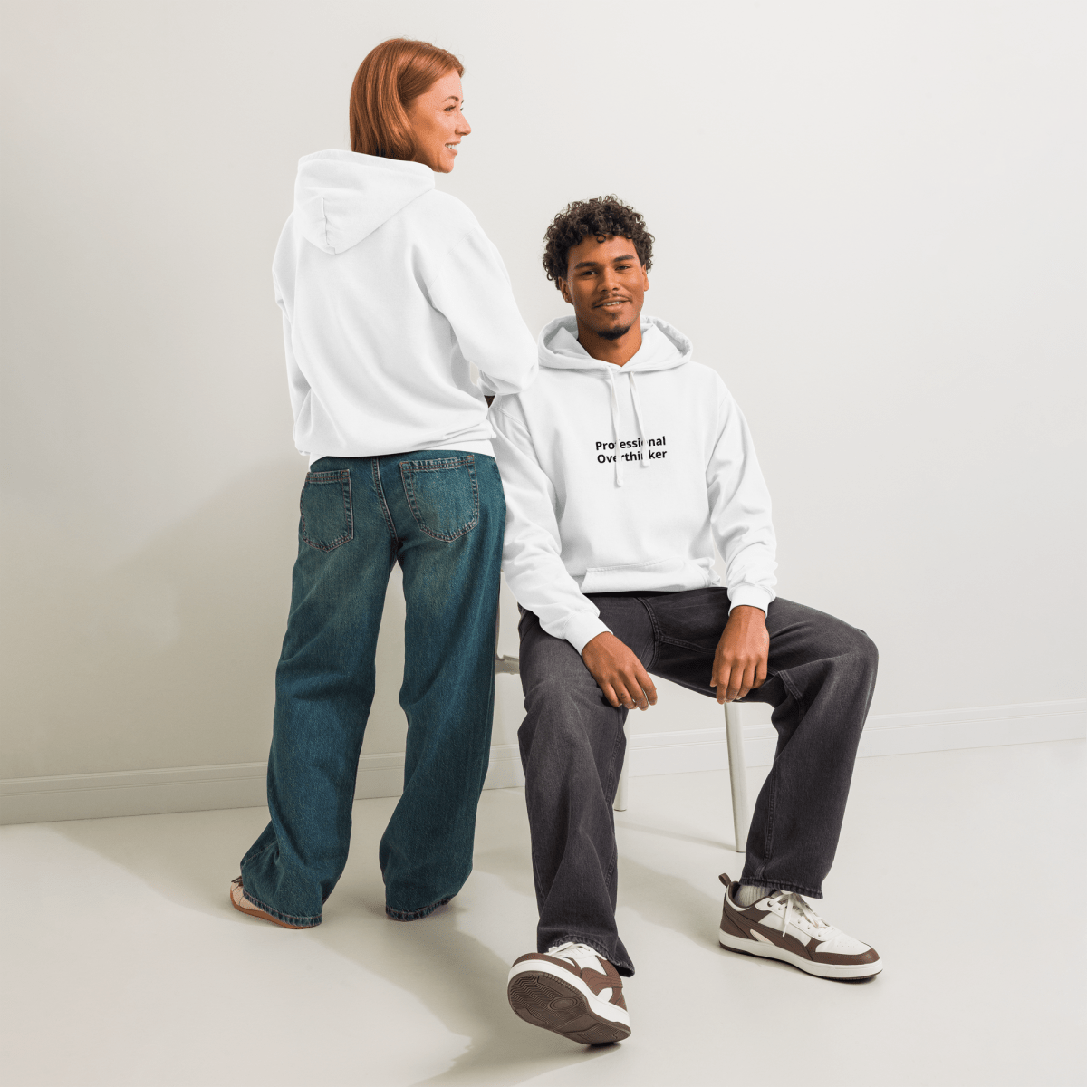 Professional Overthinker Unisex garment - dyed hoodie