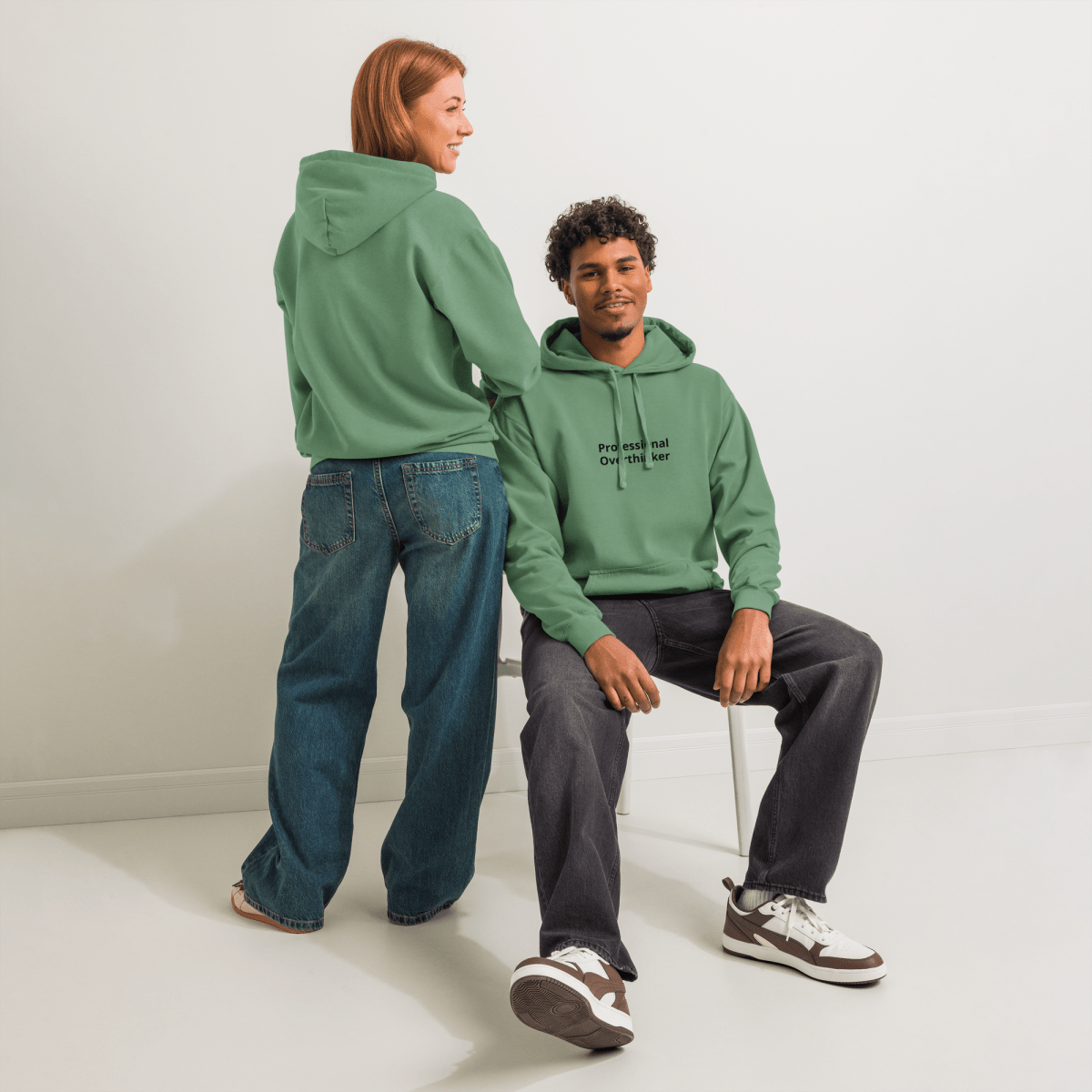 Professional Overthinker Unisex garment - dyed hoodie